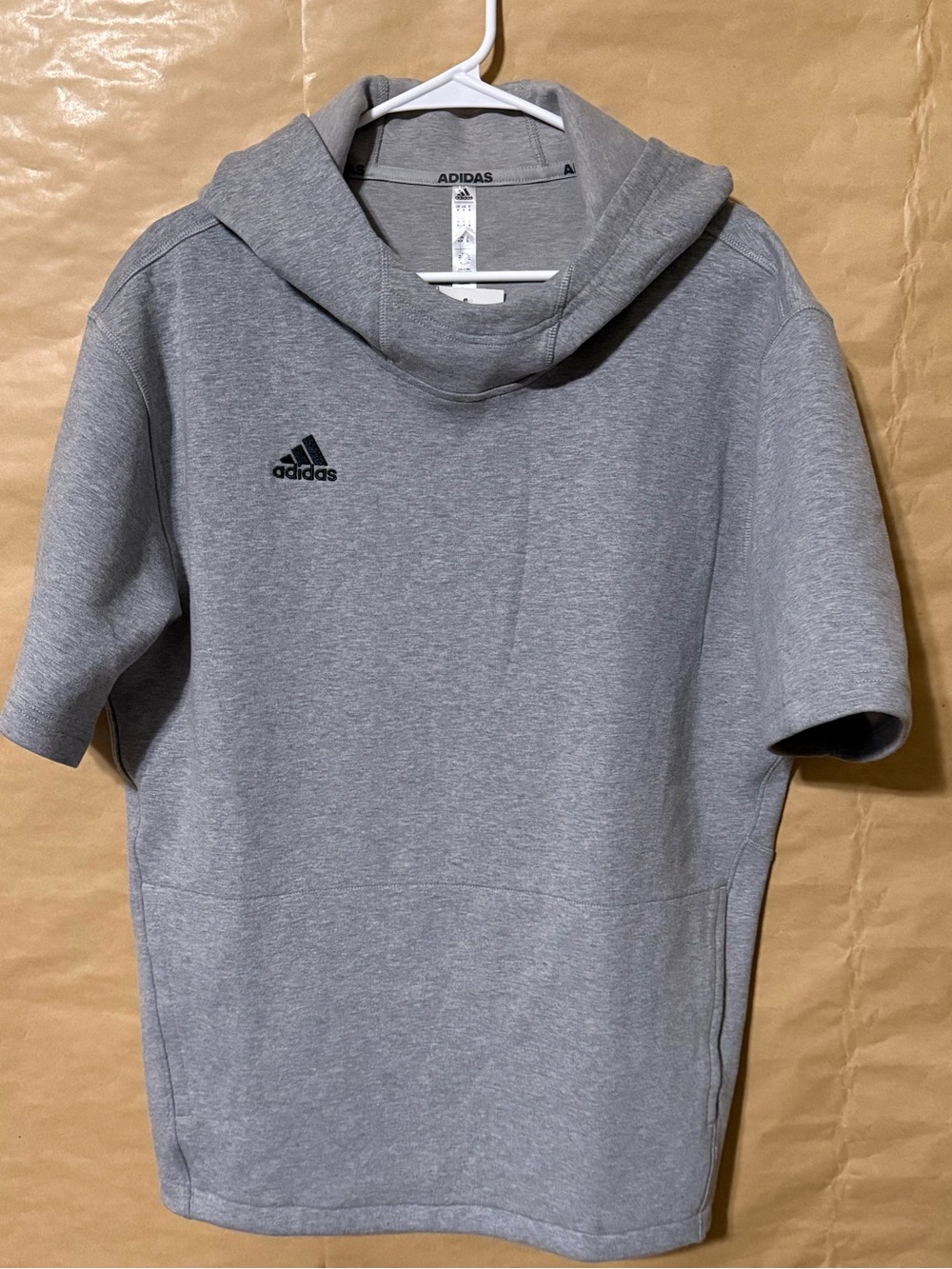NWT Adidas Icon Short Sleeve Hoodie Gray Men’s M HF6265